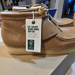 Clarks Originals Wallabee Boot Women’s Mid Tan Premium Leather 26175840 Size 10